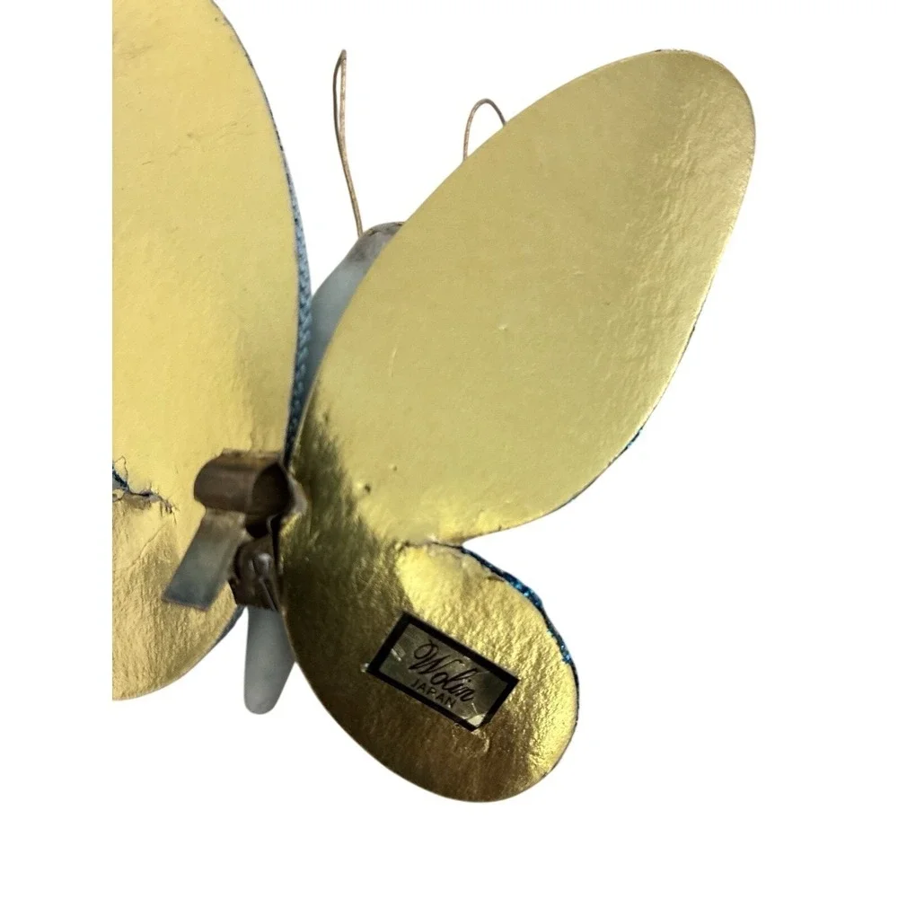 Butterfly Christmas Ornaments Blue Clip 2 pc 3x4